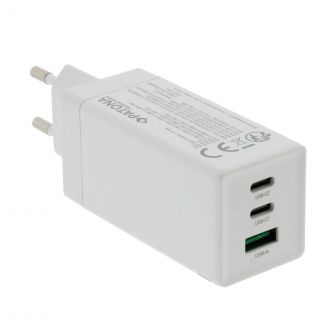 PATONA Premium PD65W QC3.0 voedings adapter 2xUSB-C en 1xUSB-A 